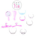 10-Pc Dollhouse Princess Jewelry Set – Crown, Necklace & Bracelet Doll Jewelry Set QXL A4
