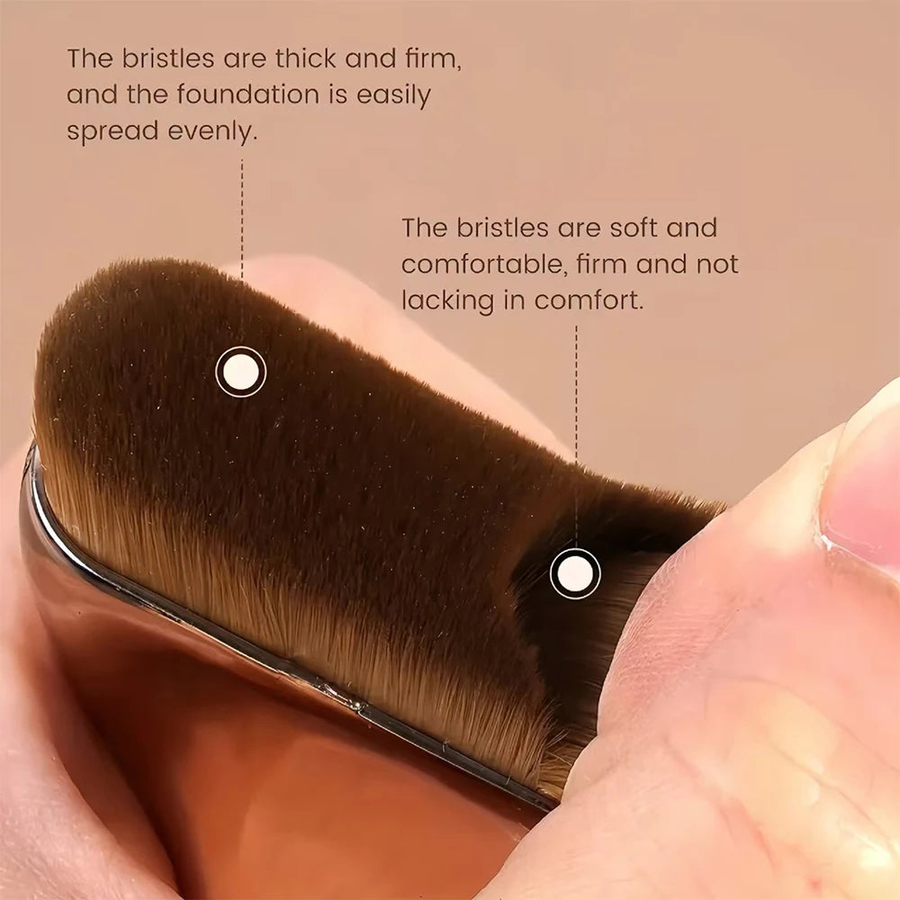 Curved Foundation Brush | Soft Bristle Even Coverage Foundation Makeup Brush QXL