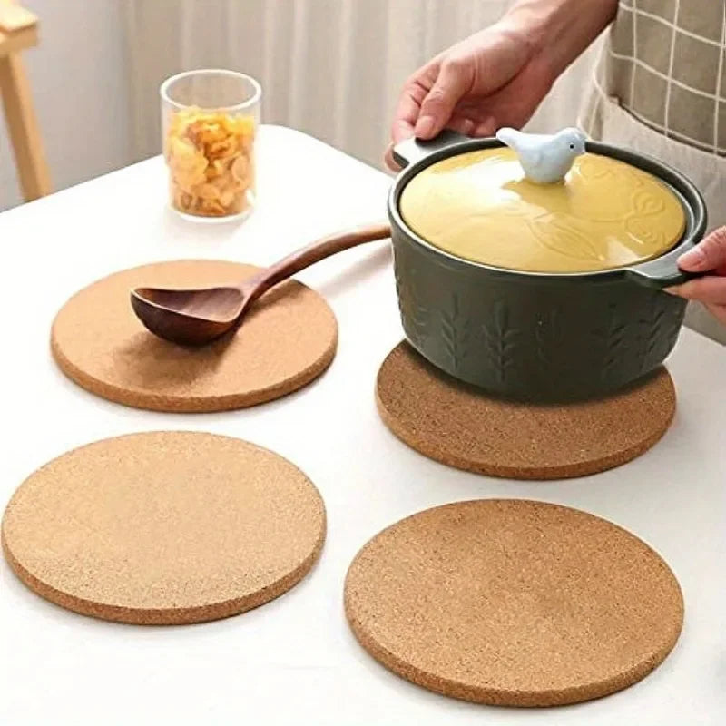 Thick Round Cork Trivet | Hot Pad for Pots, Pans & Plants Cork Kitchen Trivet QXL