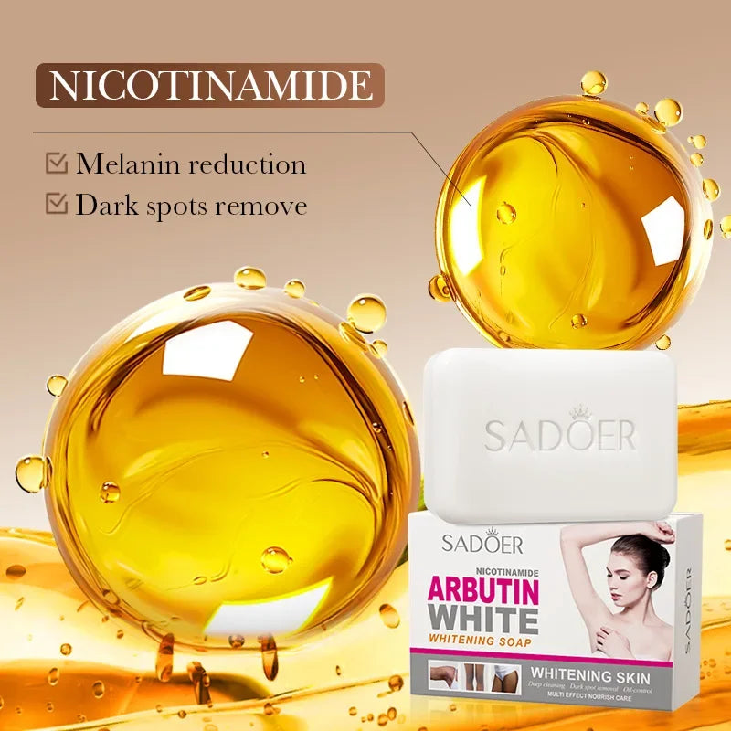 SADOER Niacinamide Arbutin Brightening Facial Soap Cleanser Facial Cleansing Soap QXL