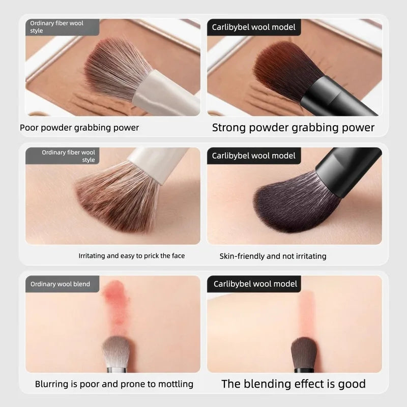 5-Pc Goat Hair Makeup Brush Set | Eyeshadow Blush & Powder Makeup Brush Set QXL