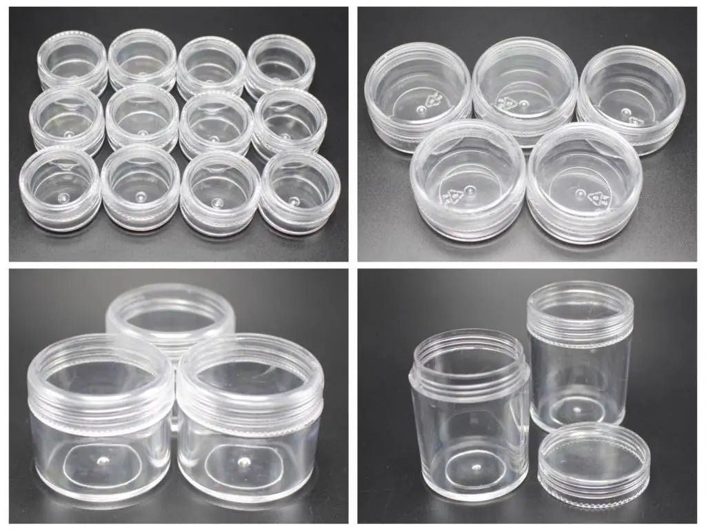 Clear Round Plastic Storage Jars – Beads & Jewelry Containers Plastic Storage Jars QXL