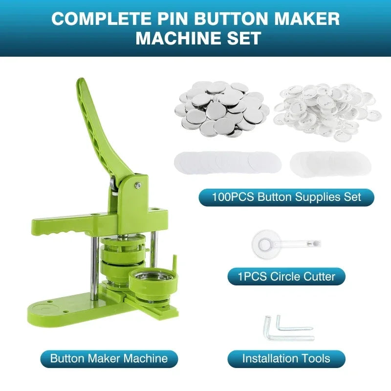 DIY Button Badge Maker Machine | Press Kit with Circle Cutter Badge Maker Machine QXL