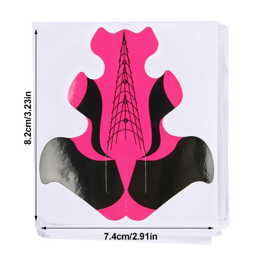 100-Pack Fish Pattern Nail Extension Paper Forms Self-Adhesive Nail Extension Forms QXL