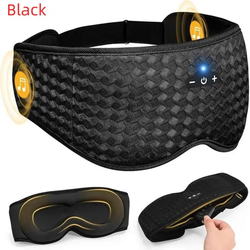 3D Bluetooth Sleep Mask Headphones for Side Sleepers Bluetooth Sleep Mask QXL Black