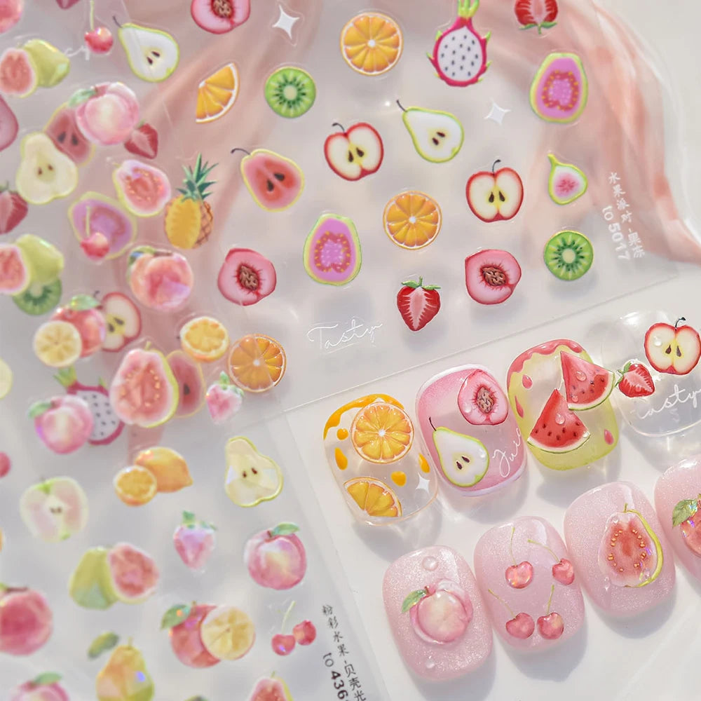 Fruit Party 5D Nail Art Stickers | Manicure Decal Sheet Nail Art Stickers QXL