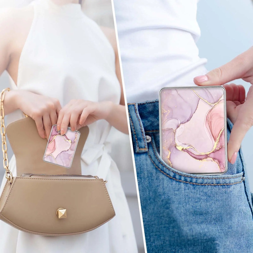 Double-Sided Magnifying Pocket Mirror | Compact Travel Mirror Compact Makeup Mirror QXL