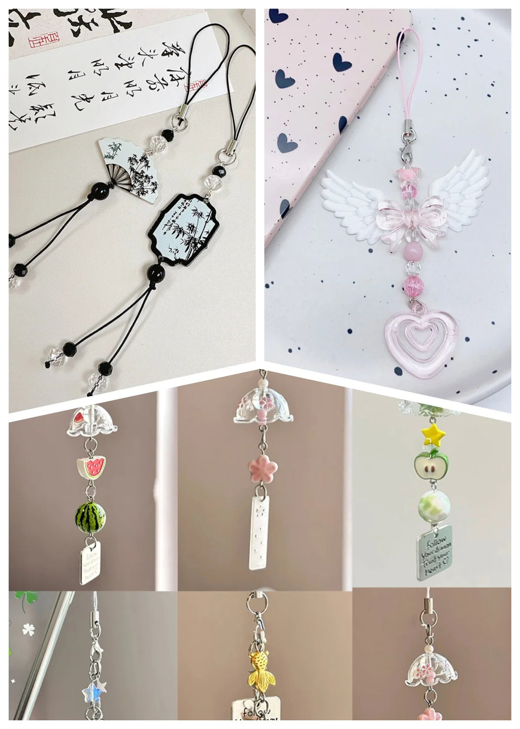 Wind Chime Keyring Pendant | Cute Watermelon Bag & Phone Charm Keyring Charm Pendant QXL