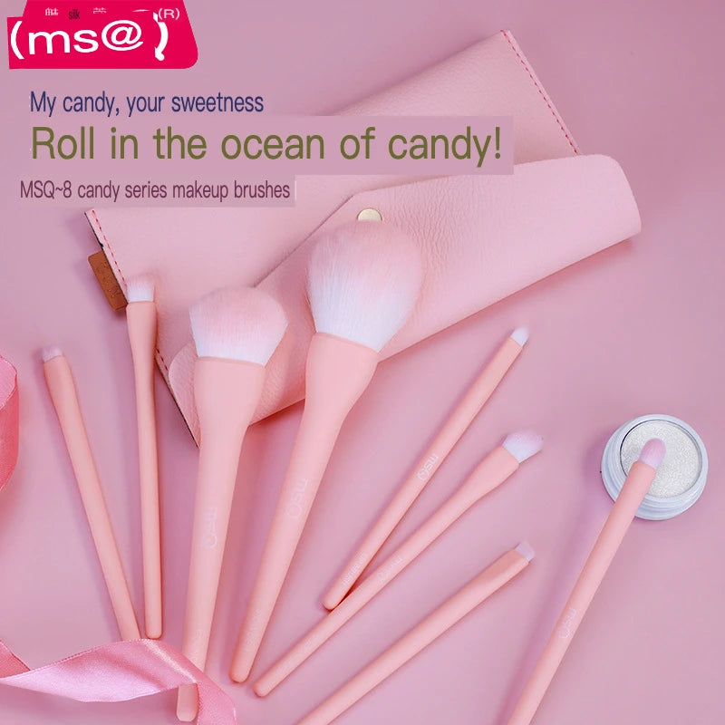 8-Piece Candy-Colored Makeup Brush Set | Beginner Eye Brushes Makeup Brush Set QXL