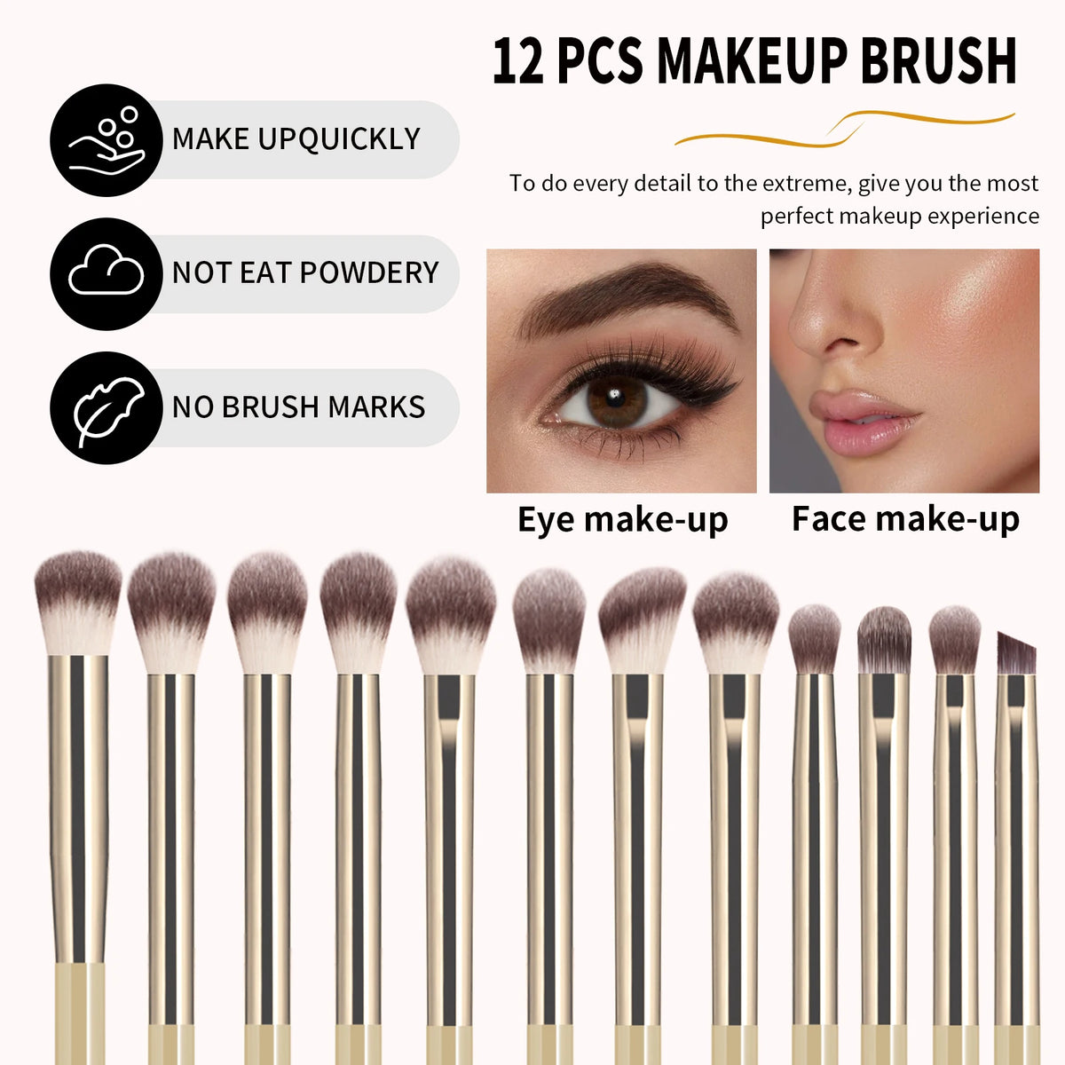 12-Pc Eyeshadow Brush Set | Soft Blending, Shader & Liner Brushes Eyeshadow Brush Set QXL