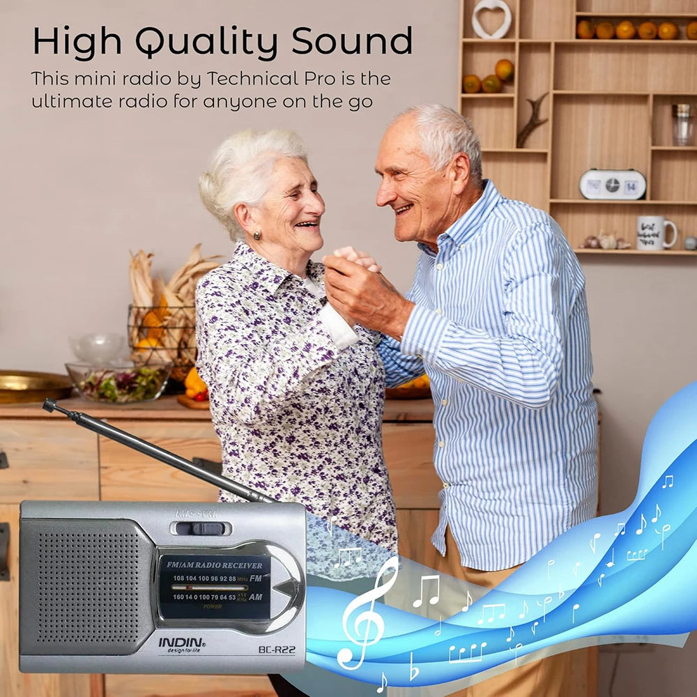 YITHOR AM/FM Portable Pocket Radio with Speaker & Headphone Jack Portable AM/FM Radio QXL