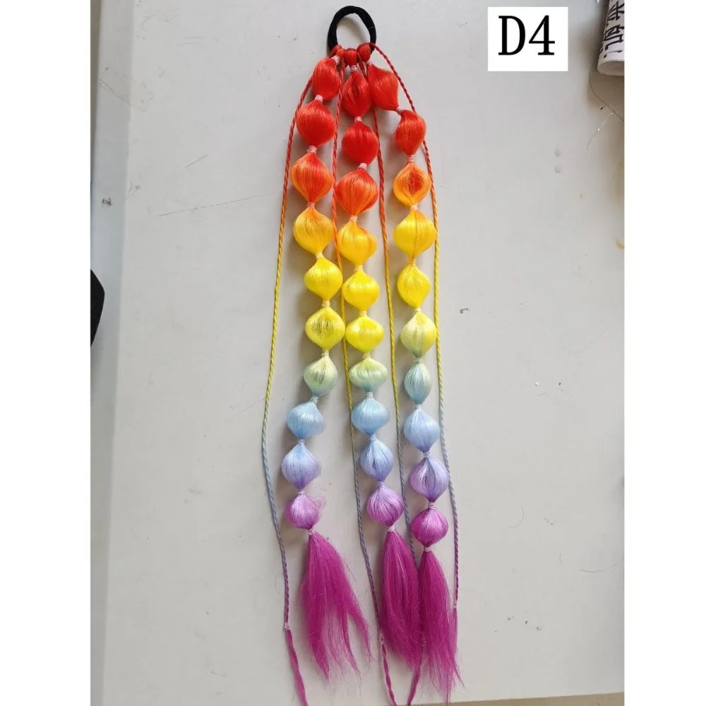 20" Kids Braided Bubble Ponytail Hair Extension – Colorful