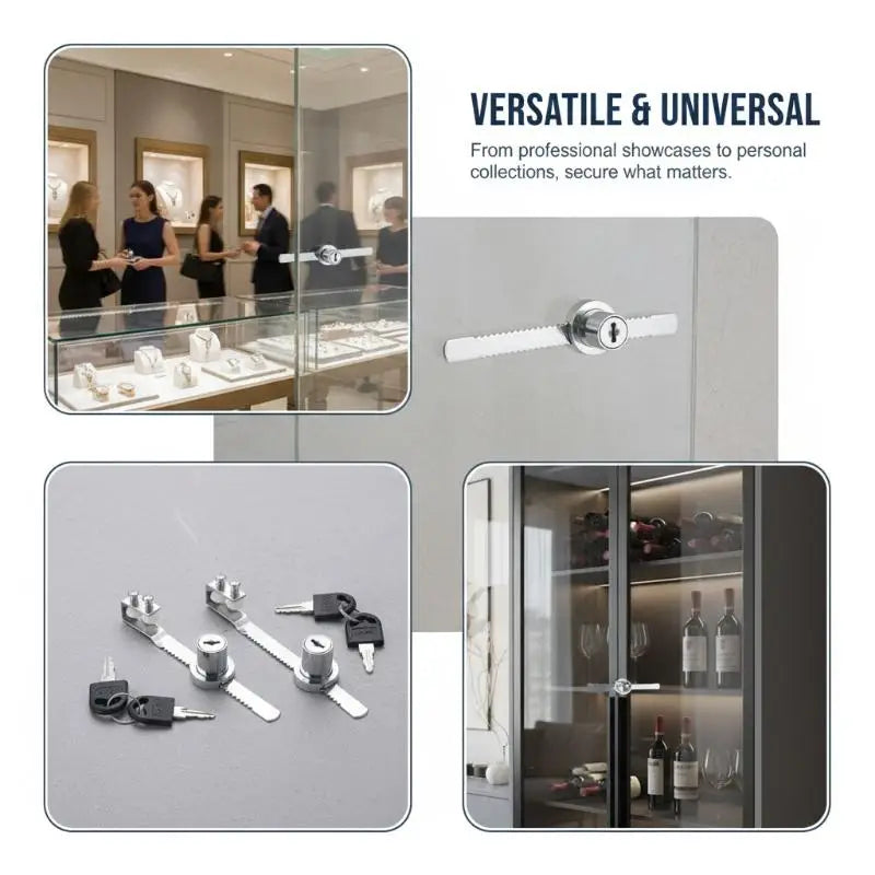 Sliding Glass Door Lock + 2 Keys | Cabinet & Terrarium Security Cabinet Door Lock QXL