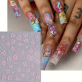 Hibiscus Flower Nail Art Stickers | Sparkle Decals for DIY Nails Nail Art Stickers QXL Pink