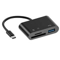 3-in-1 USB-C SD/TF Card Reader OTG Adapter | Fast Transfer Memory Card Reader QXL black