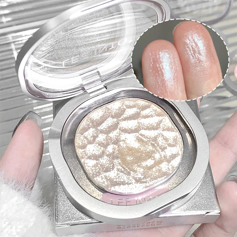 Pearlescent Glitter Eyeshadow | High-Gloss Shimmer Single Pan Glitter Eyeshadow QXL