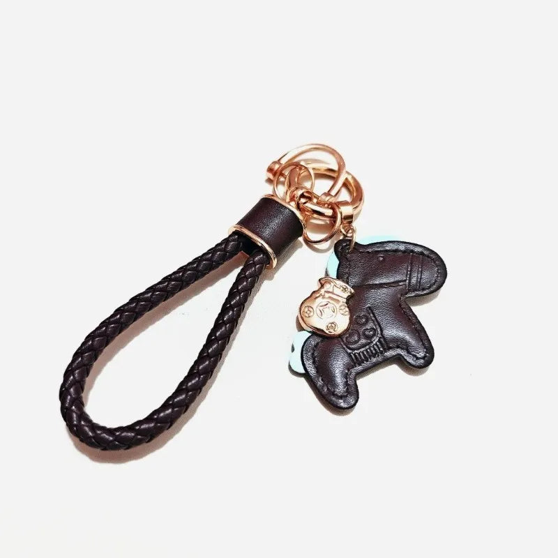 Horse Handmade Leather Keychain Pendant | Unisex Car Key Fob Leather Keychain Pendant QXL