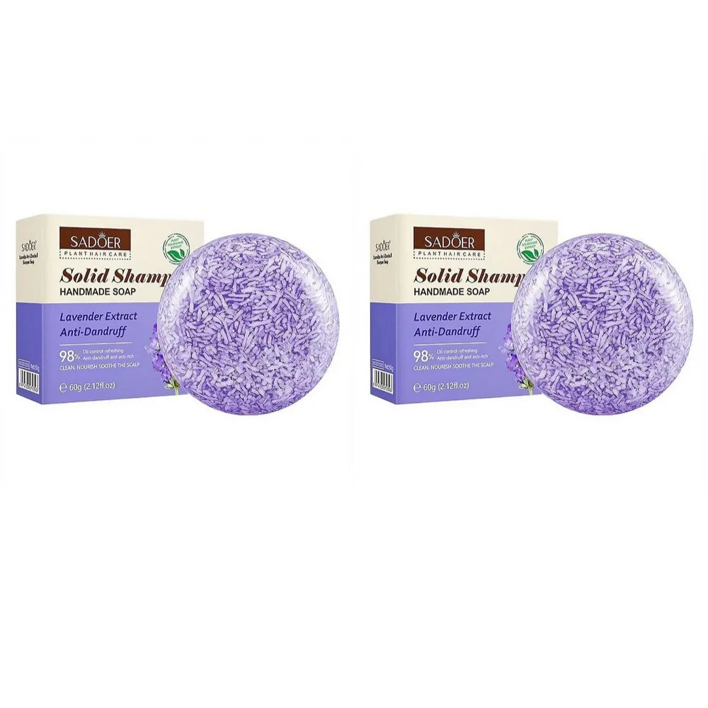 SADOER Lavender Solid Shampoo Bar – Scalp Care & Volume Solid Shampoo Bar QXL 2PCS