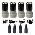 4-Pack Cute Black Cat Stamps for Scrapbooking & Journaling Decorative Craft Stamps QXL F
