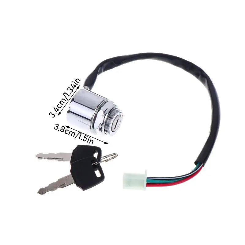 Universal 2-Position Ignition Switch 4-Wire Waterproof Motorbike Ignition Switch QXL