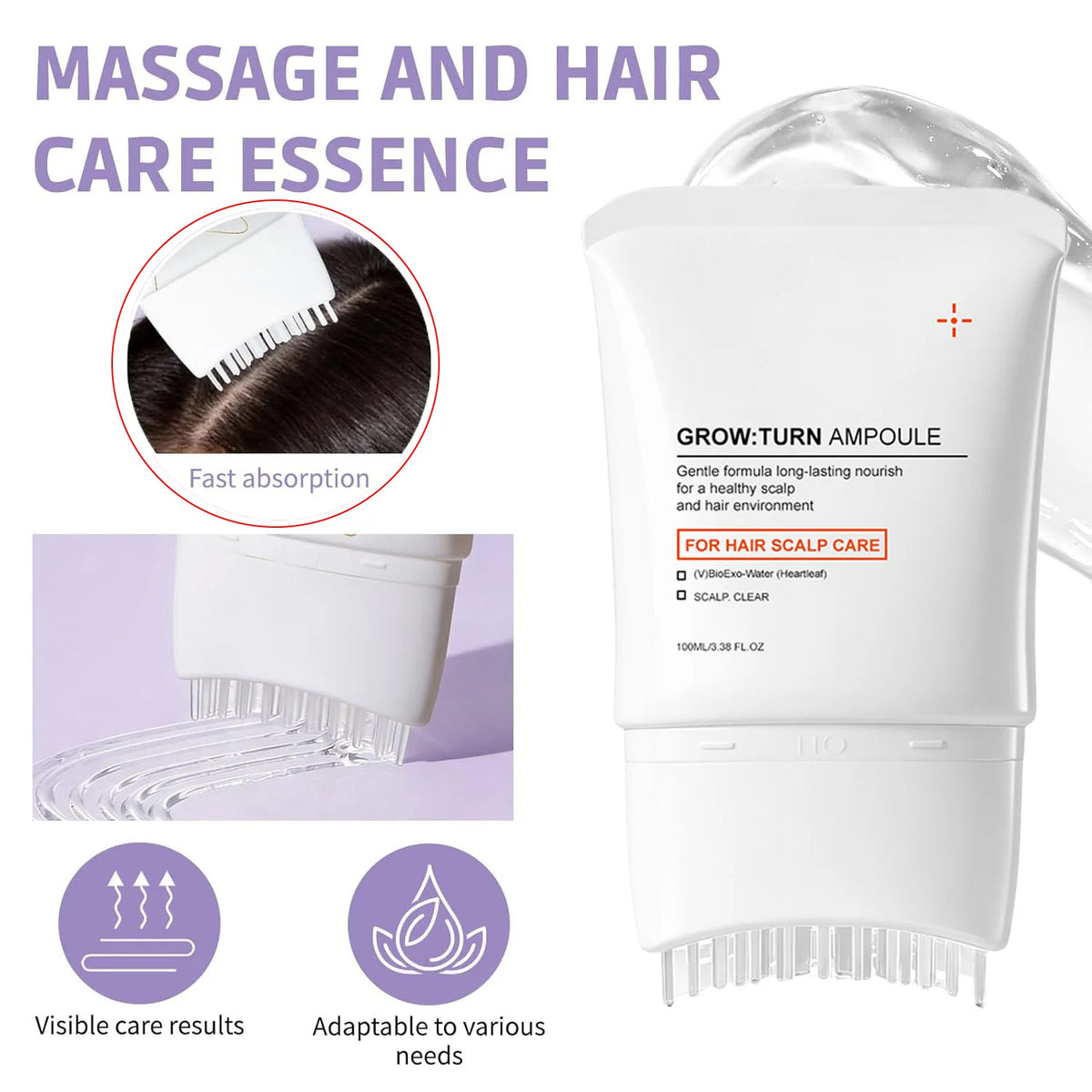 Scalp Care Serum & Massager Brush | Nourishing Hair Treatment Scalp Treatment Serum QXL