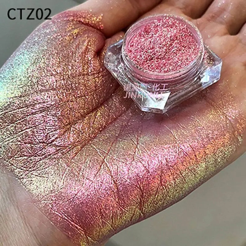 Rainbow Aurora Iridescent Nail Glitter Powder | Chameleon Pearl Nail Glitter Powder QXL