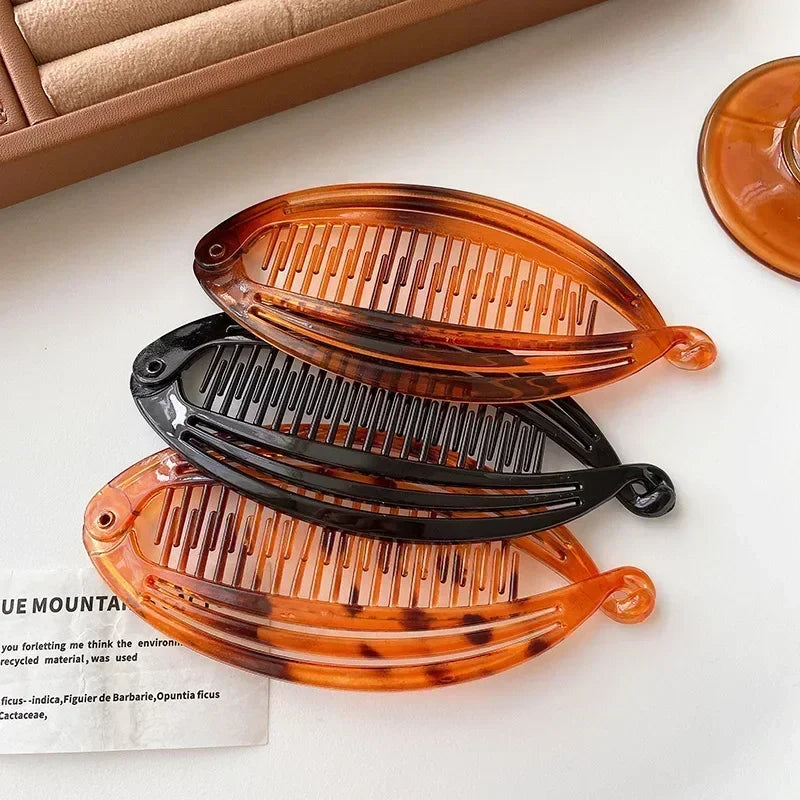 Fish-Shaped Banana Clip & Beaded Side Comb Hair Set Hair Clip Set QXL