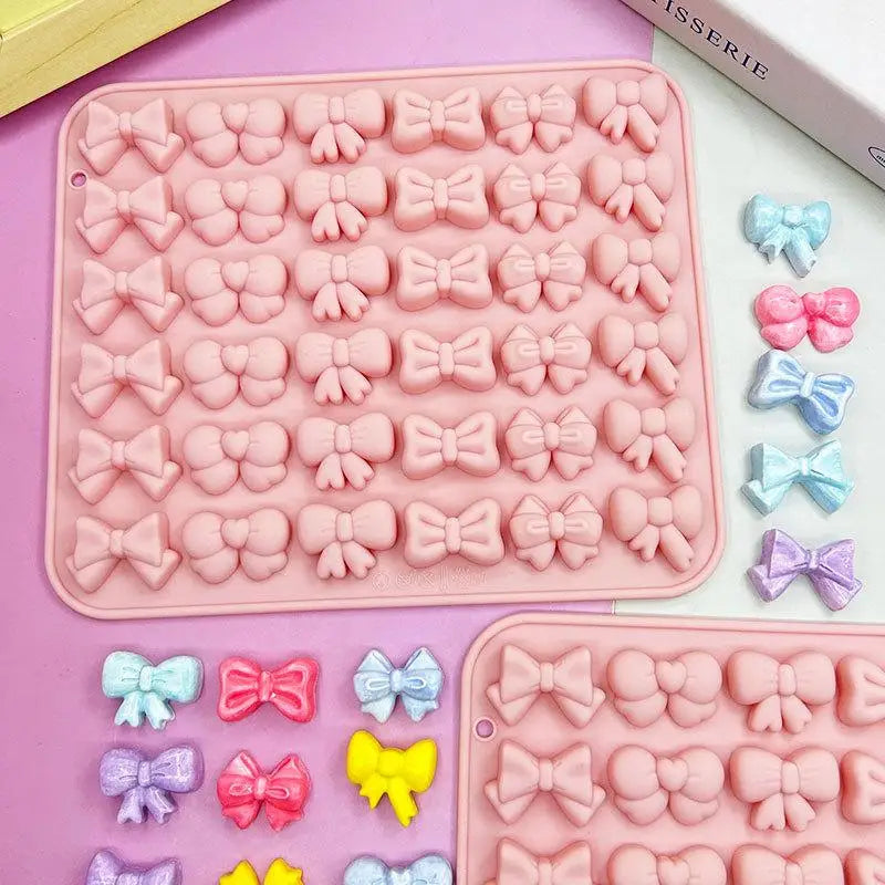 36-Cavity Bow Silicone Mold – 6 Shapes Chocolate & Fondant Silicone Baking Mold QXL