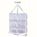 3-Tier Foldable Mesh Drying Rack with Zipper | Collapsible Foldable Drying Rack QXL Third floors