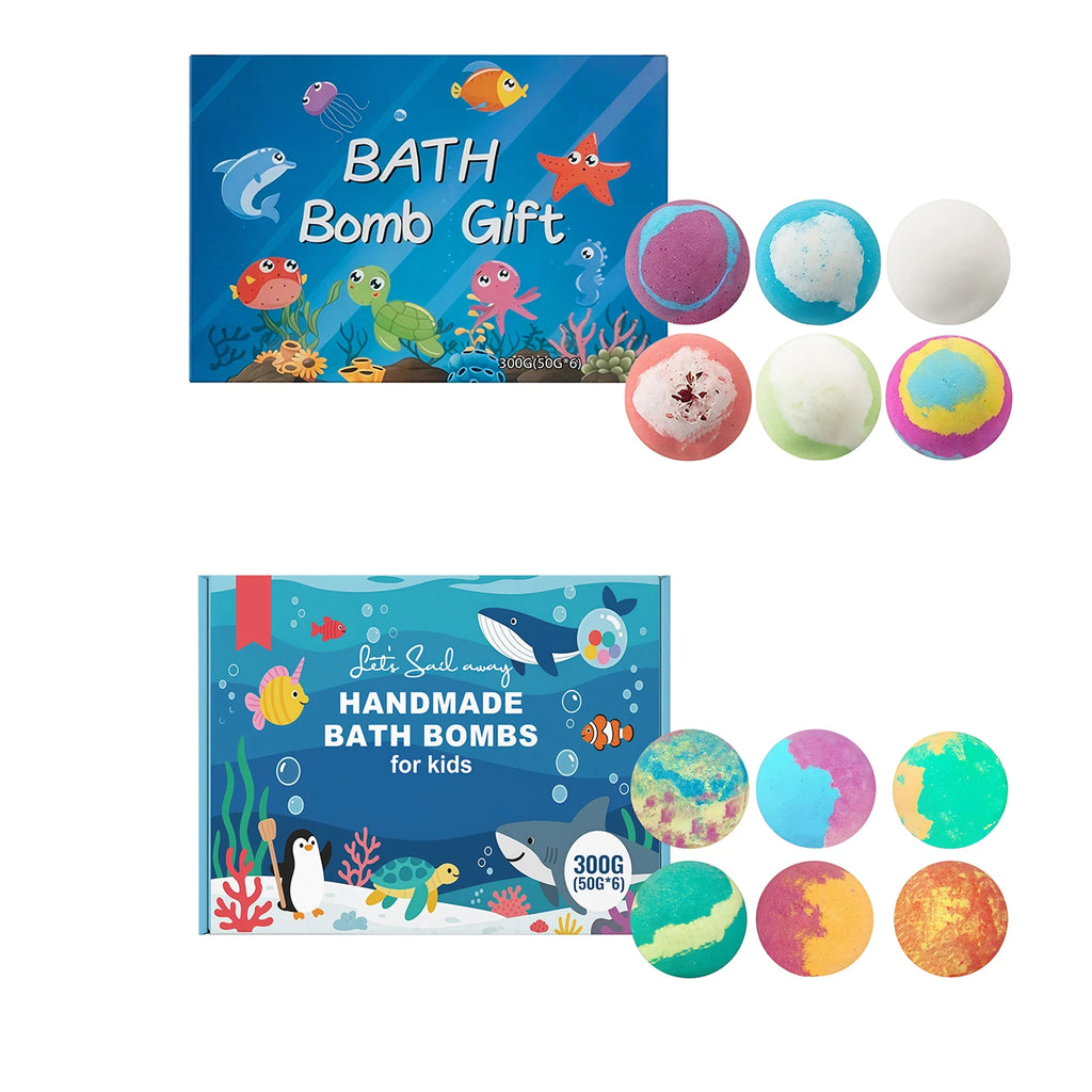 Ocean Theme Kids Bath Bomb Set | Bubble & Moisturizing 300g Kids Bath Bomb Set QXL