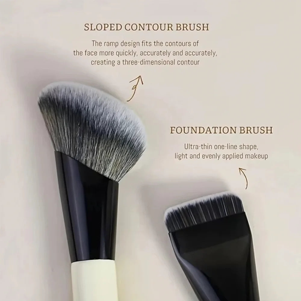 Double-Ended Foundation & Contour Brush | 2-in-1 Tool Makeup Brush QXL