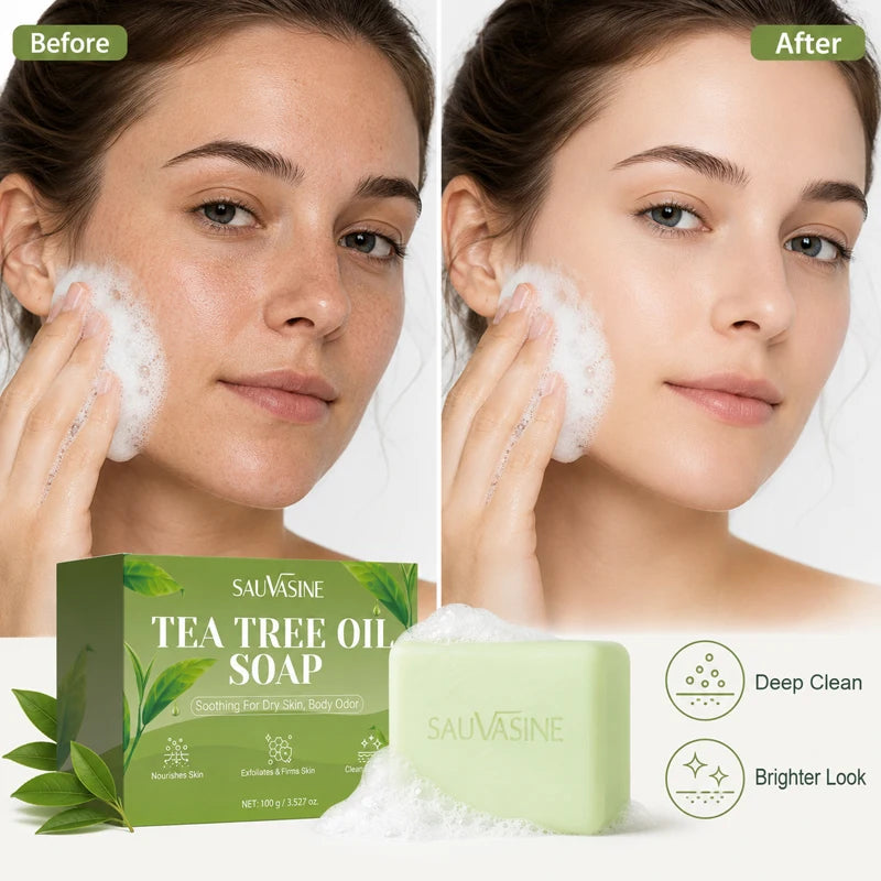 Tea Tree Oil Soap Bar – Deep Cleansing & Moisturizing 100g Cleansing Soap Bar QXL
