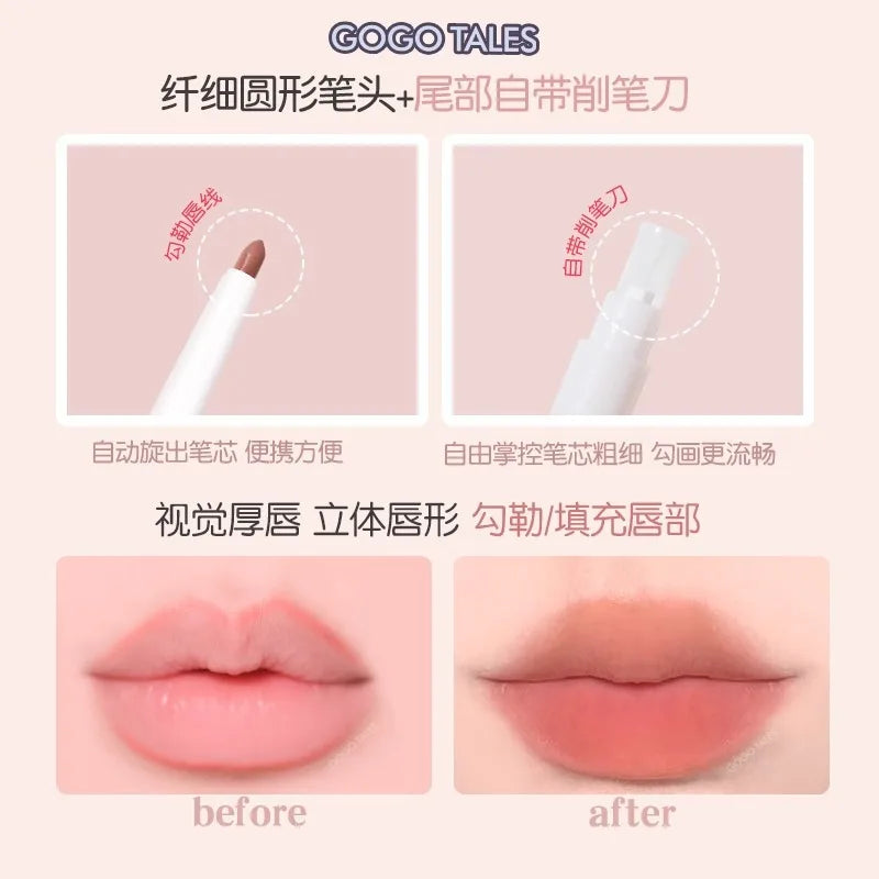 GOGOTALES Matte Lip Liner Pencil | Nude Velvet Long-Lasting Lip Liner Pencil QXL