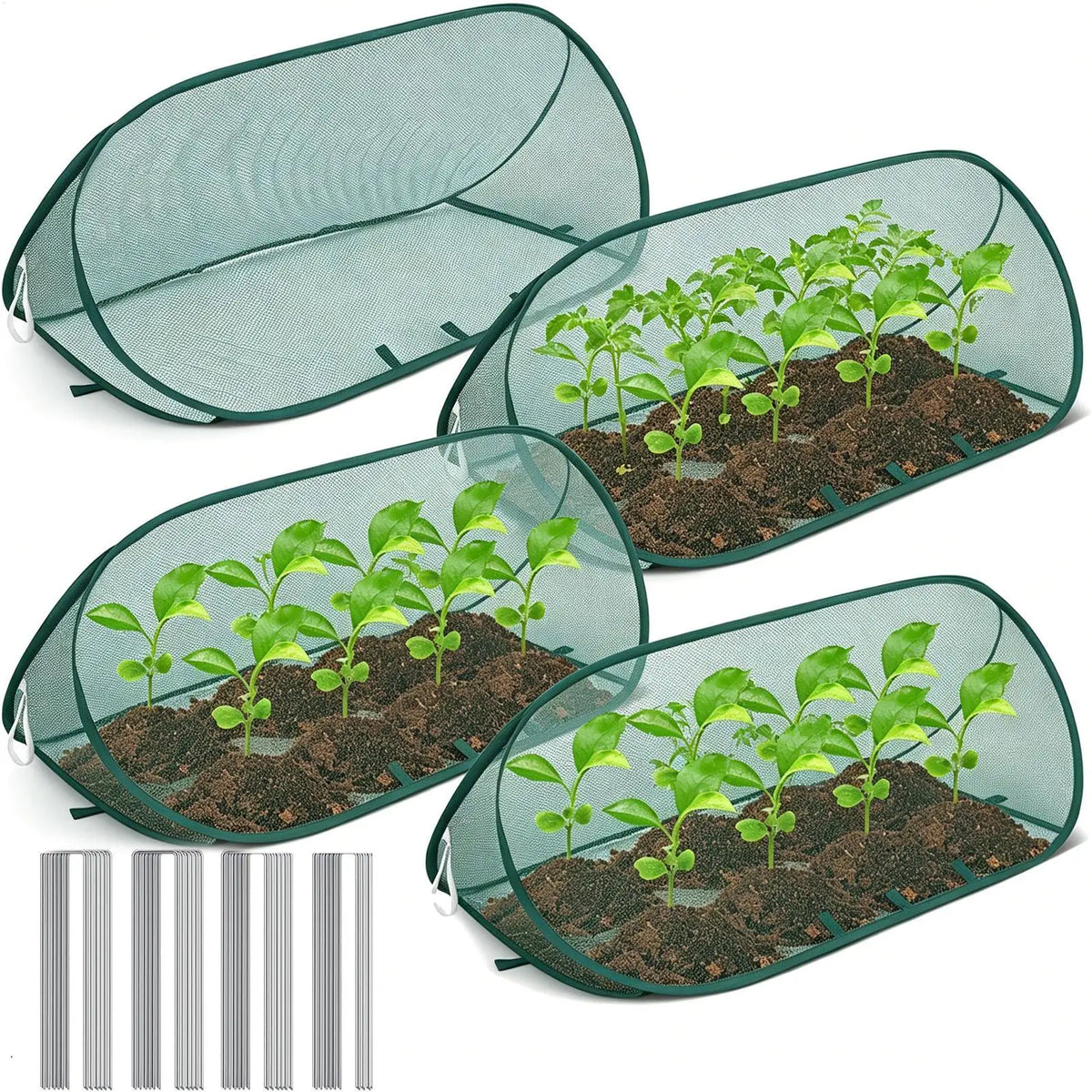 4-Pack Pop-Up Mesh Plant Covers | Foldable Garden Protectors Garden Plant Cover QXL