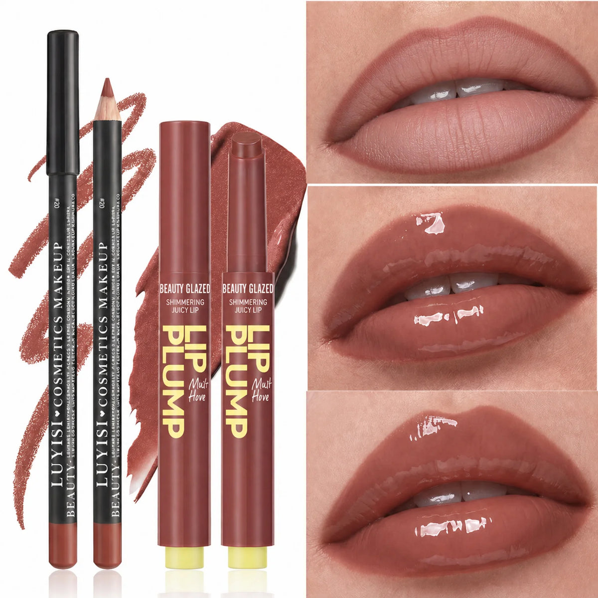 Matte Lip Liner & Moisturizing Lipstick Set | 2-Pc Lip Kit Lip Liner & Lipstick Set QXL