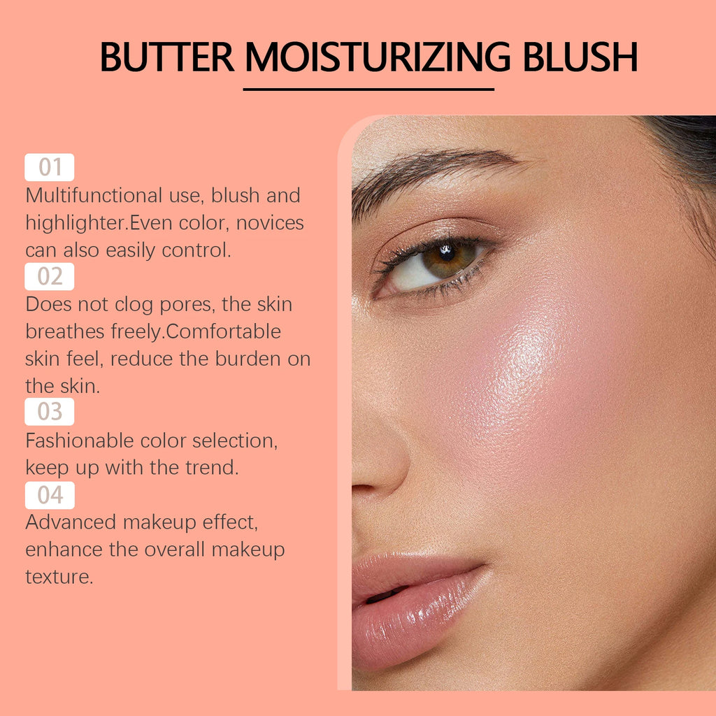 Eelhope Butter Cream Blush | Blendable Long-Lasting Cheek Color Cream Blush QXL