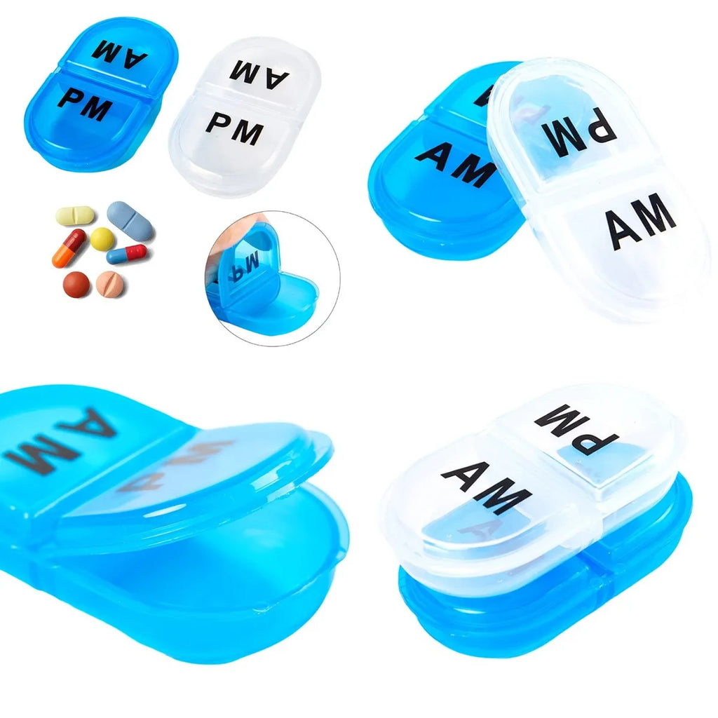Mini 2-Grid Pill Case | Compact Travel Tablet Organizer Pill Organizer Case QXL