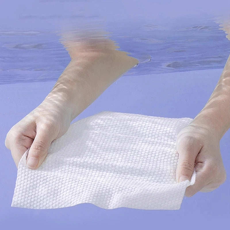 100-Pack Disposable Cotton Face Towels | Soft Facial Cleansing Disposable Face Towels QXL
