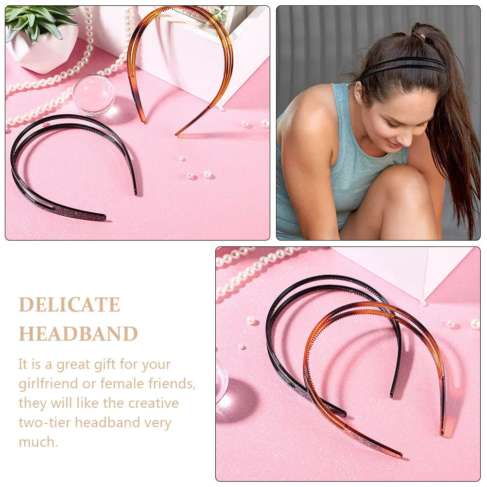 Two-Tier Hairband for Women & Girls | Chic Lightweight Headband Fashion Hairband QXL