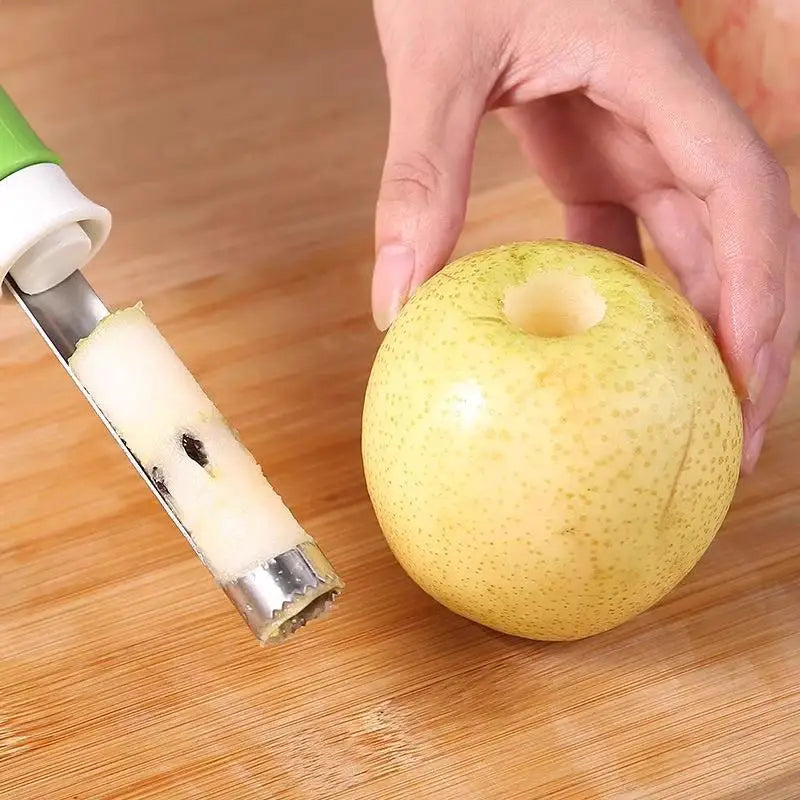2-in-1 Stainless Steel Fruit Corer & Peeler | Non-Slip Handle Fruit Corer Peeler QXL