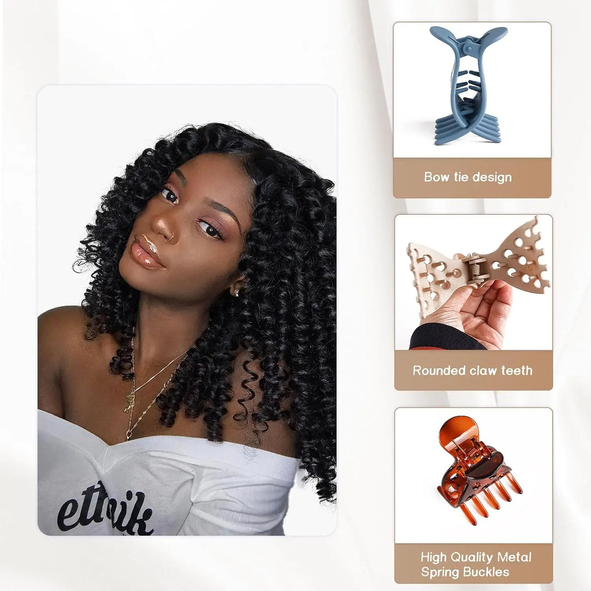 7-Pack Root Lift Claw Clips for Curly Hair | No-Crease Hair Root Clip QXL