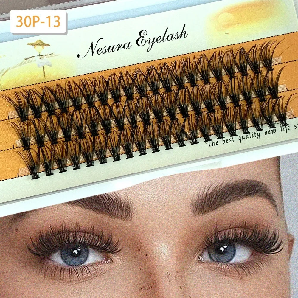 Cat Eye DIY False Lashes Set with Tweezers & Adhesive False Eyelash Kit QXL
