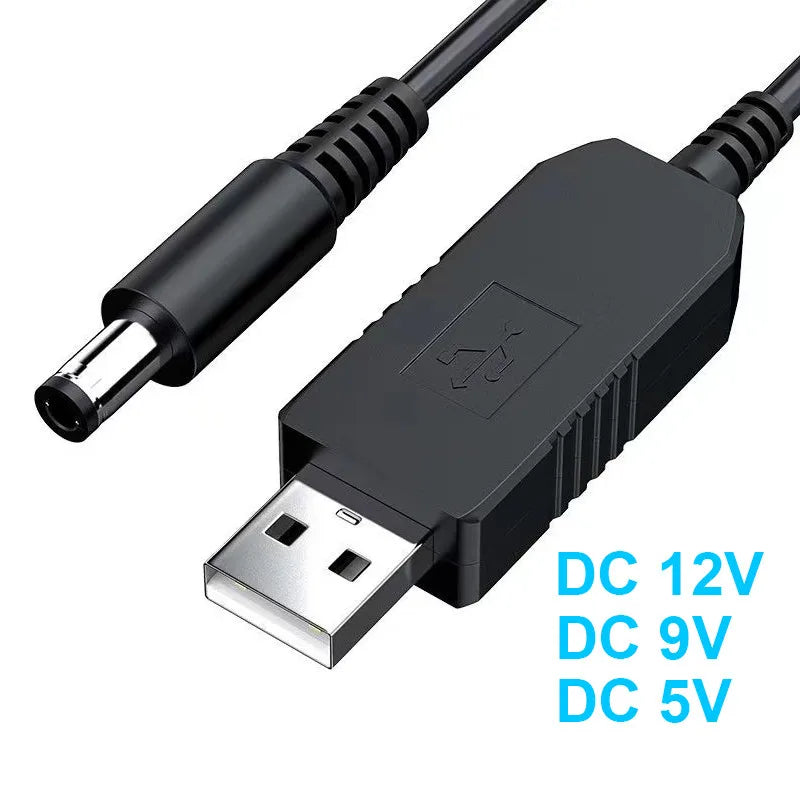 USB 5V to 12V/9V Boost Power Cable – 5.5x2.1mm DC Converter Boost Power Cable QXL