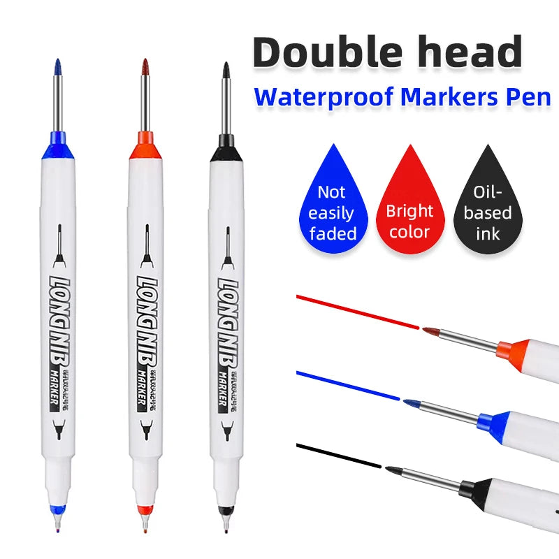 Deep Hole Long Nib Marker Pens | Double-Headed Woodworking Woodworking Marker Pen QXL