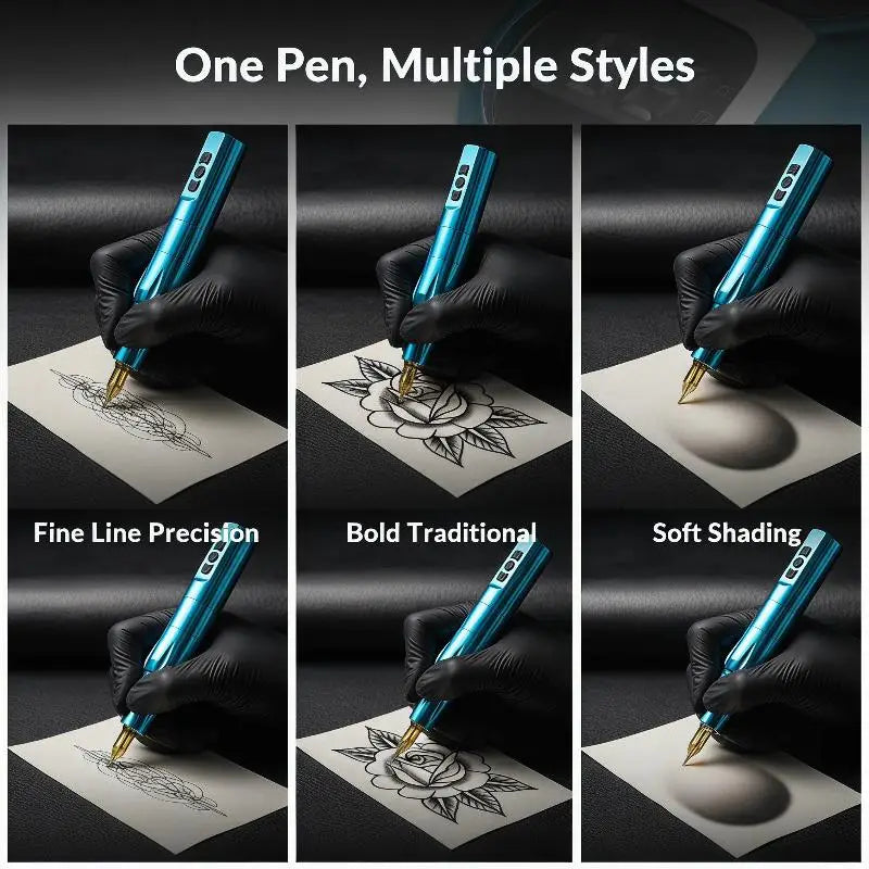 Wireless Rechargeable Tattoo Pen | Adjustable Speed Grip Wireless Tattoo Pen QXL