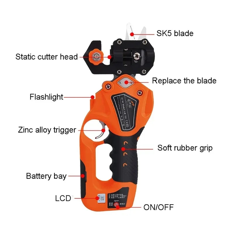 2-in-1 Electric Grafting Pruner | Rechargeable LCD Shears Electric Grafting Pruner QXL