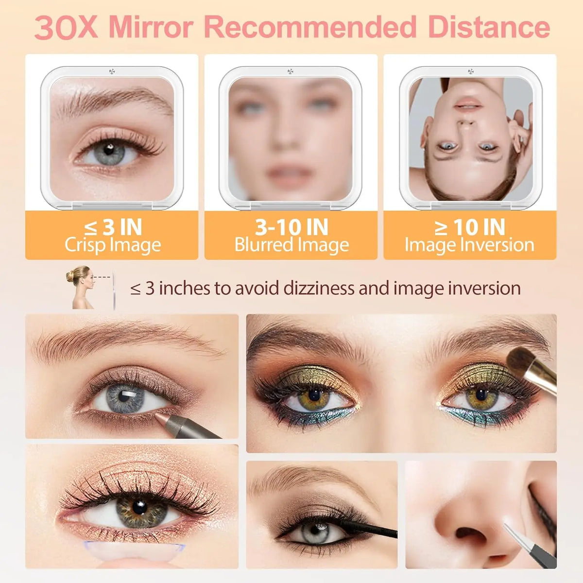 Compact Folding Pocket Makeup Mirror – 30X Magnification Compact Makeup Mirror QXL