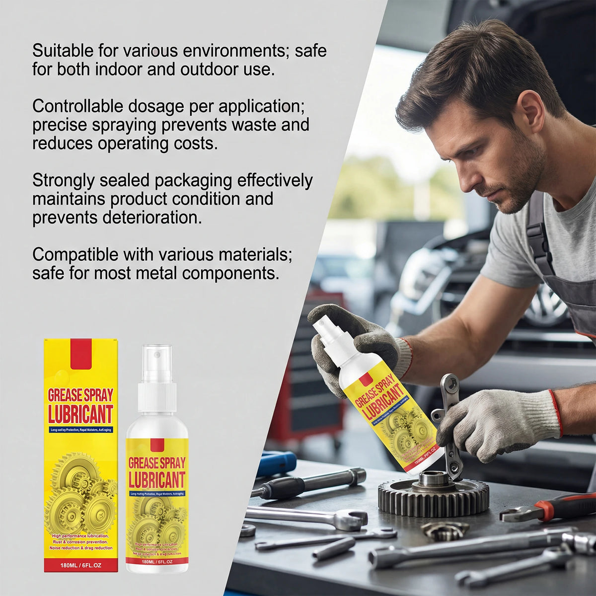 Multi-Purpose Rust Remover & Lubricant Spray 180ml Rust Remover Spray QXL