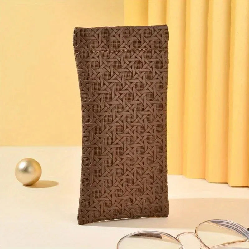 Soft PU Leather Squeeze-Top Sunglass Case Pouch | 9×18cm Eyeglass Case Pouch QXL