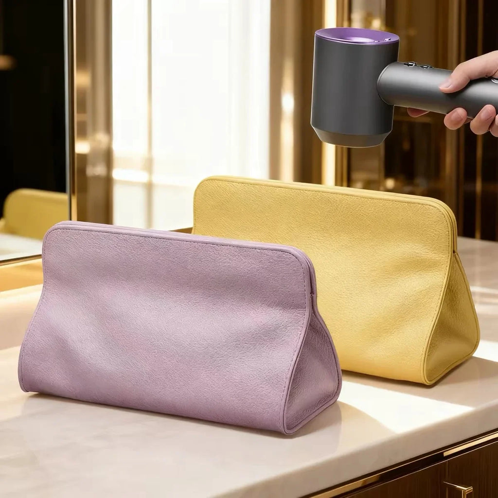 PU Leather Hair Dryer & Curling Iron Storage Bag Organizer Hair Tool Storage Bag QXL